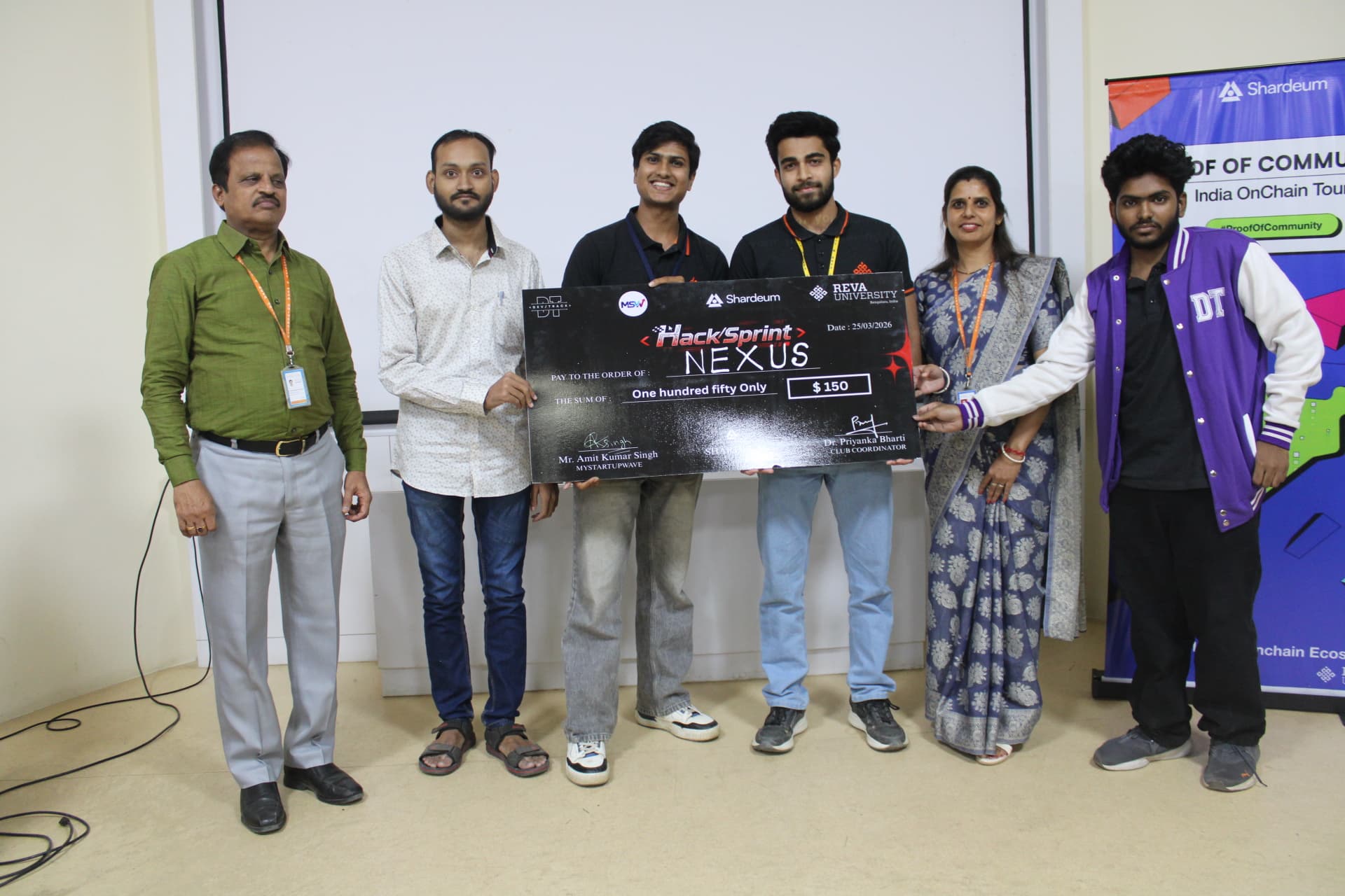 Team Nexus winner photo at REVA University