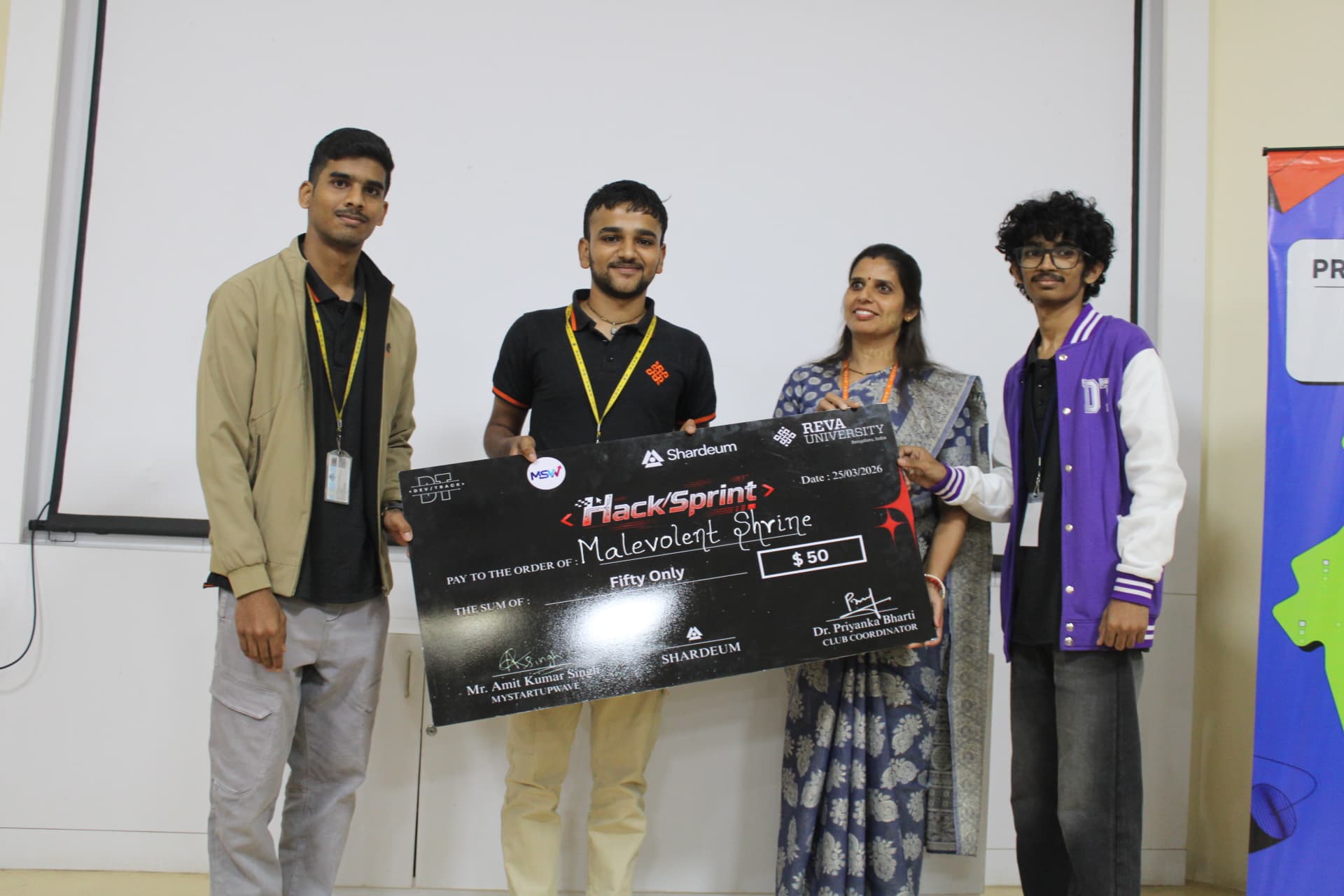 Team Malevolent Shrine winner photo at REVA University