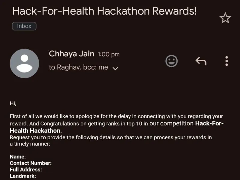 Amit Kumar Singh – Top 10 – Hack for Health by GeeksforGeeks