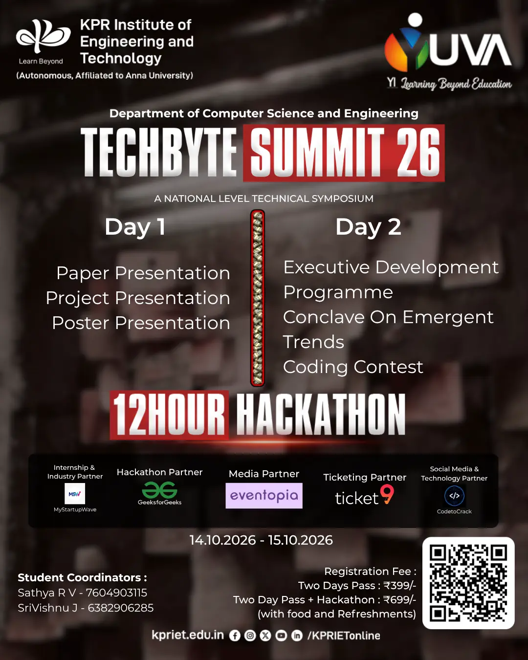 TechByte Summit '26 poster – MyStartupWave as Internship & Industry Partner