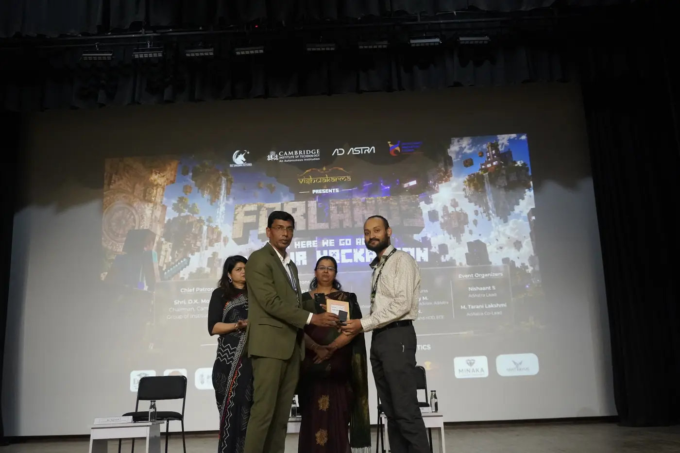 Amit Kumar Singh felicitated on stage at Farlands 2026