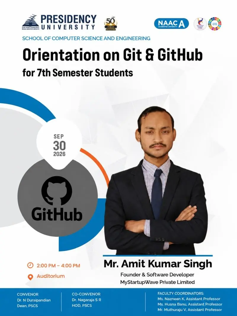 Orientation on Git & GitHub – speaker Amit Kumar Singh